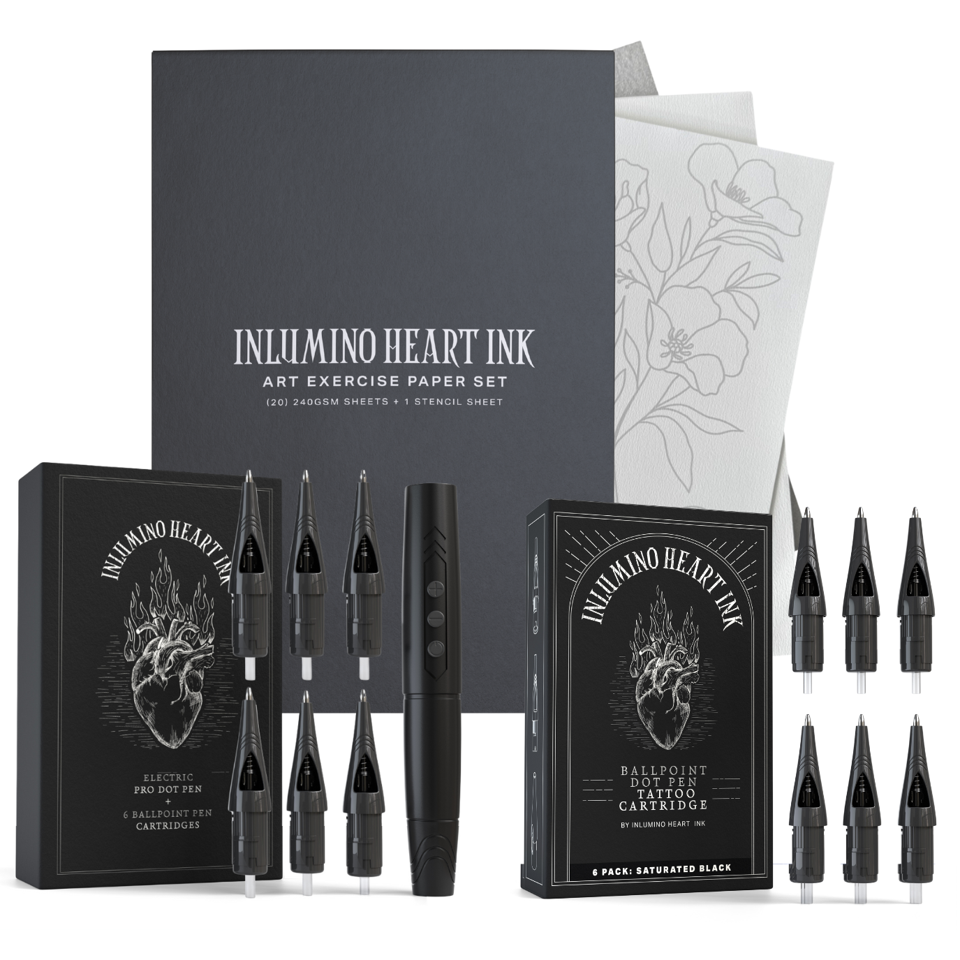 6 cartuchos de caneta esferográfica - Preto Saturado